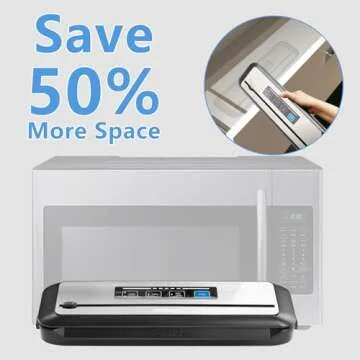 Inkbird Vacuum Sealer Machine with Starter Kit, Automatic PowerVac Air Sealing Machine for Food Preservation, Dry & Moist Sealing Modes,Built-in Cutter,Easy Cleaning Storage