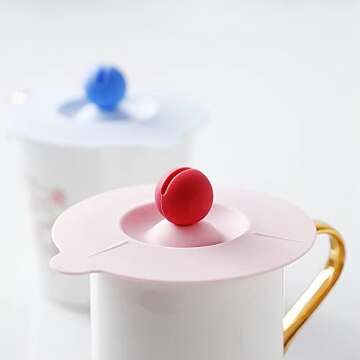 Kerjthu Silicone Cup Lids 4Pcs for Hot Drinks