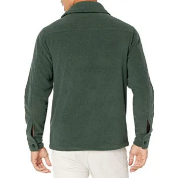 Amazon Essentials Men's Polar Fleece Shirt Jacket in Dark Green
