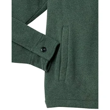 Amazon Essentials Men's Polar Fleece Shirt Jacket in Dark Green