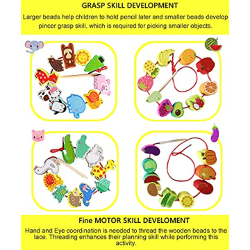 BMTOYS Montessori Threading Beads Set for Kids 3-5 Years