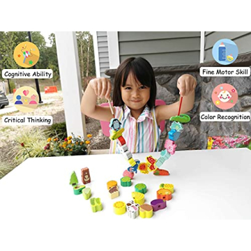 BMTOYS Montessori Threading Beads Set for Kids 3-5 Years