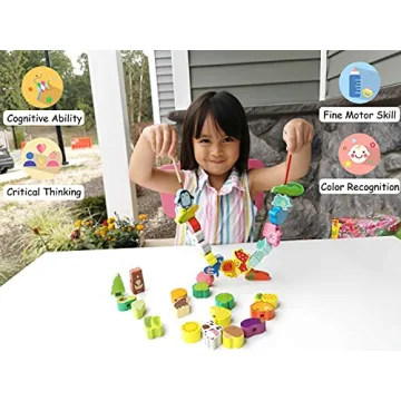 BMTOYS Montessori Threading Beads Set for Kids 3-5 Years