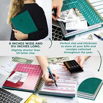 Clever Fox Budget Planner & Monthly Bill Organizer with Pockets. Expense Tracker, Budgeting Journal & Financial Book. Large, 8x9.5" (Dark Teal)