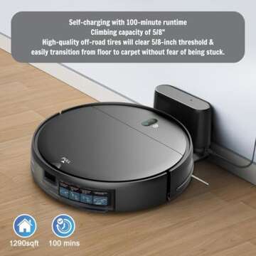 Robot Vacuum and Mop Combo, 2 in 1 Mopping Robot Vacuum Cleaner with Schedule, Wi-Fi/App, 1400Pa Max...