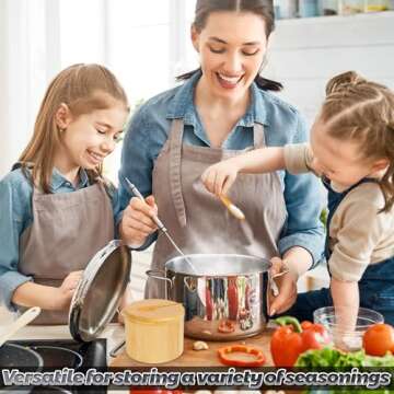 Loscarol 2Pcs Bamboo Salt Cellar Spice Box with Magnetic Swivel Lid & Spoon, Bamboo Storage Box Salt Container to Storage Pepper, Table Salt, Gourmet Salts, Spice, Sugar, 6 oz