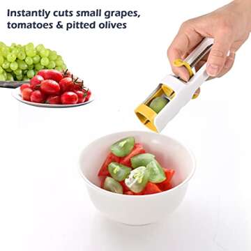 Grape Cutter For Kids Toddlers,Seedless Grape Baby Cherry Tomatoes Strawberry Slicer Pitted Olives Into 4 Pieces for Vegetable Fruit Salad (PINK)