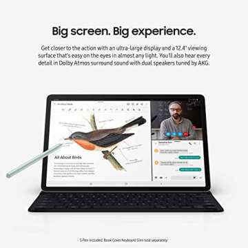 SAMSUNG Galaxy Tab S7 FE 12.4” 64GB WiFi Android Tablet, Large Screen, S Pen Included, Multi Devic...