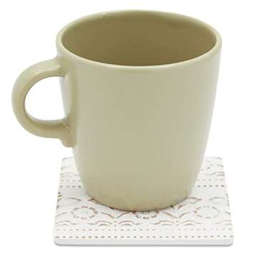 Stylish Set of 6 Wooden Coasters with Holder for Drinks