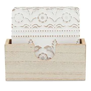 Stylish Set of 6 Wooden Coasters with Holder for Drinks