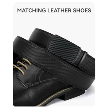 CHAOREN Men's Leather Ratchet Belt - Adjustable Fit