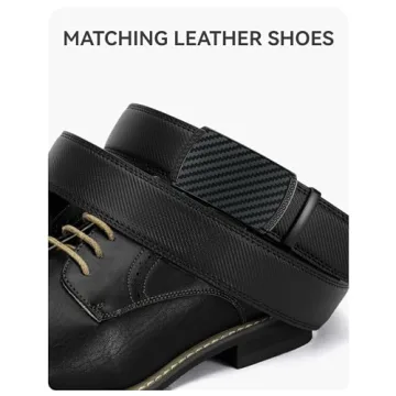 CHAOREN Men's Leather Ratchet Belt - Adjustable Fit