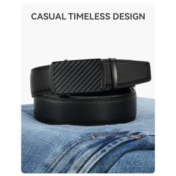 CHAOREN Men's Leather Ratchet Belt - Adjustable Fit