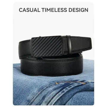 CHAOREN Men's Leather Ratchet Belt - Adjustable Fit