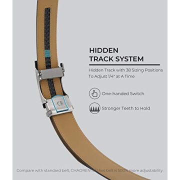 CHAOREN Men's Leather Ratchet Belt - Adjustable Fit