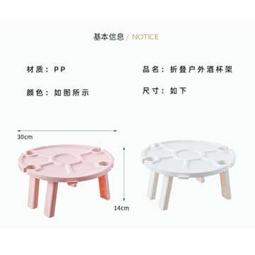 EIIXMSO Portable Picnic Table with Wine Glass Holder