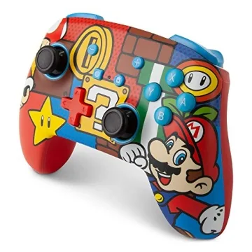 PowerA Enhanced Wireless Nintendo Switch Controller - Mario Pop, Rechargeable Switch Pro Controller, Immersive Motion Control, Officially Licensed by Nintendo (Amazon Exclusive)