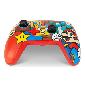 PowerA Enhanced Wireless Nintendo Switch Controller - Mario Pop, Rechargeable Switch Pro Controller, Immersive Motion Control, Officially Licensed by Nintendo (Amazon Exclusive)