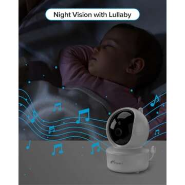 iFamily Baby Monitor with 3 Cameras and Audio- Large 5" Screen with 30Hrs Battery Life - Remote Pan-Tilt-Zoom,No WiFi, Two-Way Audio, Night Vision, Temperature, Lullabies, 960ft Long Range