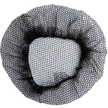 6Pcs Hairnets Reusable Hair Nets for Food Service or Sleeping, No Knot and Latex Free Elastic Edge Mesh (M, Black-6pcs)