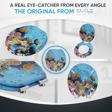 Sanilo Ocean Toilet Seat with Soft Close Quiet Lid Round