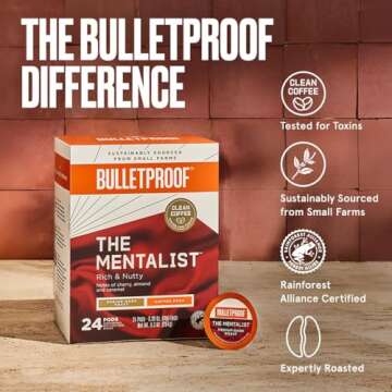 Bulletproof The Mentalist Medium-Dark Roast Coffee Pods, 24 Count