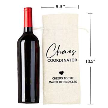 Socive Chaos Coordinator Wine Bag Gift - Unique Reusable Drawstring Wine Bag for All Occasions