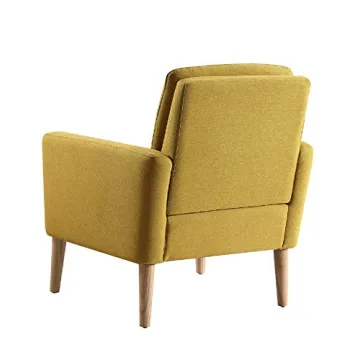 Lohoms Modern Accent Fabric Chair Comfy Mustard Yellow Sofa