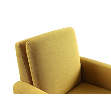 Lohoms Modern Accent Fabric Chair Comfy Mustard Yellow Sofa
