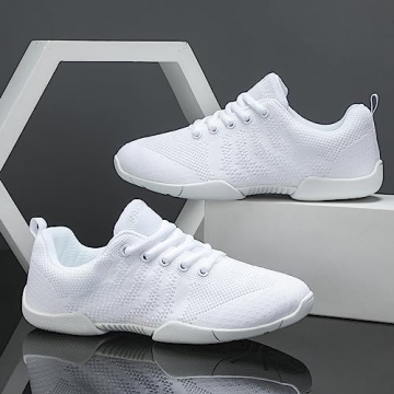 FUQIAO Lightweight Girls Cheerleading Shoes White Sneakers