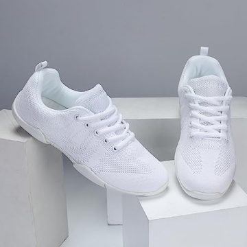 FUQIAO Lightweight Girls Cheerleading Shoes White Sneakers