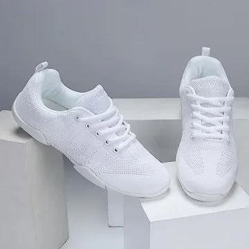 FUQIAO Lightweight Girls Cheerleading Shoes White Sneakers
