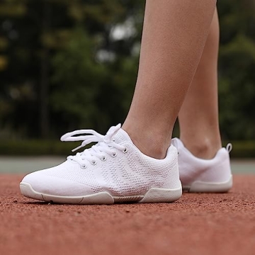 FUQIAO Lightweight Girls Cheerleading Shoes White Sneakers