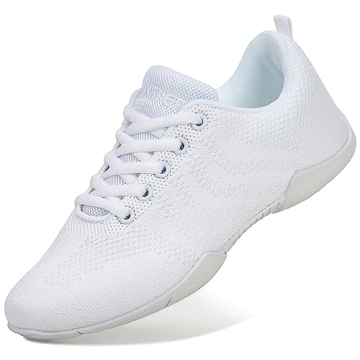 FUQIAO Lightweight Girls Cheerleading Shoes White Sneakers