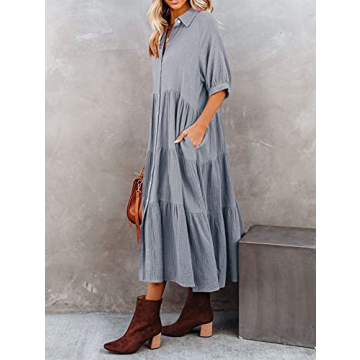 Stylish R.Vivimos Casual Midi Dress for Summer Comfort