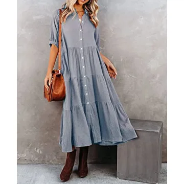 Stylish R.Vivimos Casual Midi Dress for Summer Comfort
