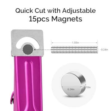 MelodySusie Acrylic Nail Clippers with 15pcs Magnet Sizers - Adjustable Stainless Steel Trimmer for ...