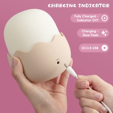 UNEEDE Cute Night Light for Kids - Soft Silicone Lamp
