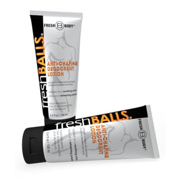 Fresh BALLS Lotion (2 Pack) Anti-Chafing Men's Soothing Cream to Powder Ball Deodorant and Hygiene f...