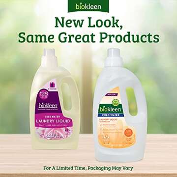Biokleen Natural Cold Water Laundry Detergent - 128 Loads - Liquid, Concentrated, Eco-Friendly, Non-Toxic, Plant-Based, No Artificial Fragrance or Preservatives