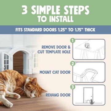 Purrfect Portal Cat Door - Stylish, Easy Install for Cats