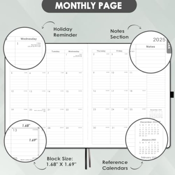 Stylish 2025 Planner with Hard Cover and Tabs