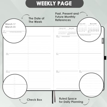 Stylish 2025 Planner with Hard Cover and Tabs