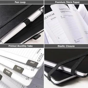 Stylish 2025 Planner with Hard Cover and Tabs