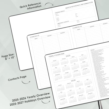 Stylish 2025 Planner with Hard Cover and Tabs