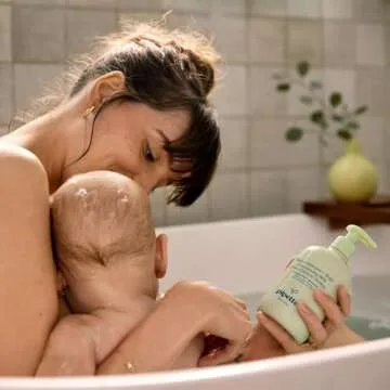 Pipette Vanilla + Ylang Ylang Baby Shampoo + Wash and Baby Lotion Duo, Clean, Tear-Free Bath Time, S...