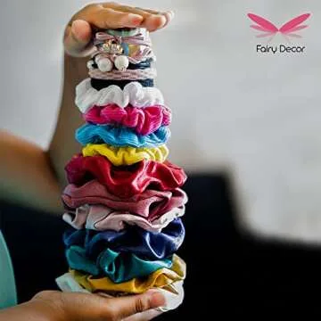 FAIRY DECOR Scrunchie Holder - Hair Accessories Organizer for VSCO Girls Stuff - Acrylic Hair Ties Organizer Room Decor for Teen Girls Gifts -9 Inches clear (Pack of Two)