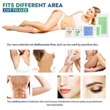 Waxkiss Wax Strips Kit for Women, Waxing Strips Kit for Hair Removal with 70 Counts Hypoallergenic Home Waxing Kit with Strips Brazilian Wax Strip 3 Sizes & 12 Pcs Prewax and Postwax Wipes