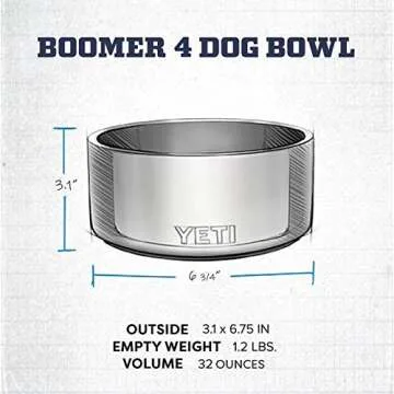 YETI Boomer 4, Stainless Steel, Non-Slip Dog Bowl, Holds 32 Ounces, Navy