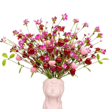 LLZLL Valentines Day Decorations 12 Pack Valentines Day Flowers Artificial Valentines Day Picks with...